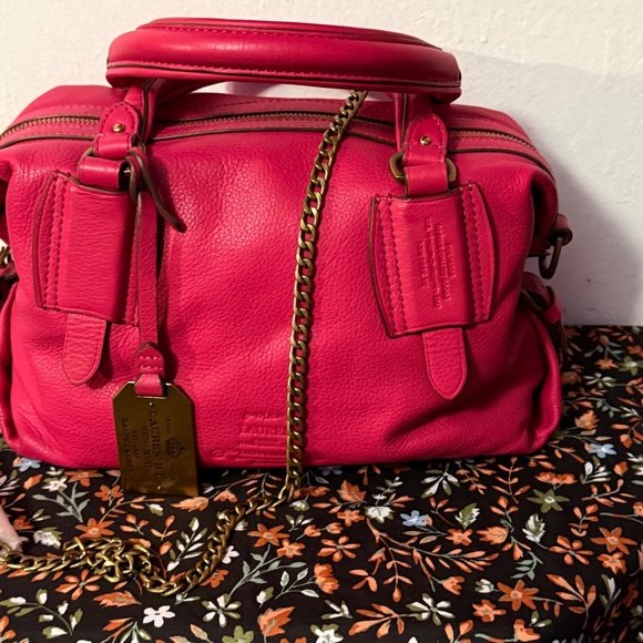 Lauren by Ralph Lauren Fuschia Pink Leather Satchel RARE HTF - Picture 2 of 16